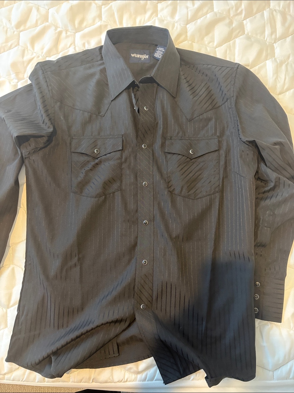 Wrangler Black Men’s Long-Sleeve Western Shirt